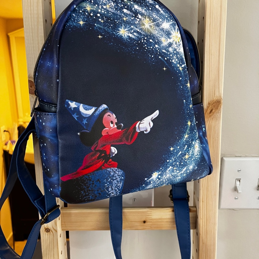 Loungefly Blue Backpack with Sorceror Mickey Design